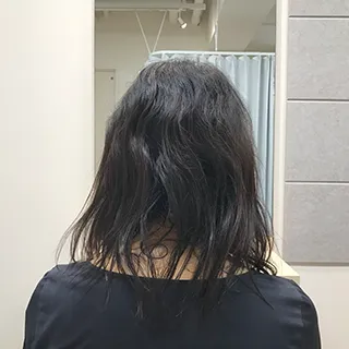 縮毛矯正前の髪