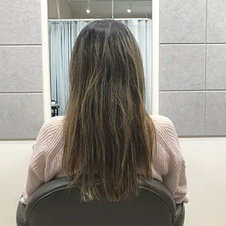 酸性ストレート前の髪